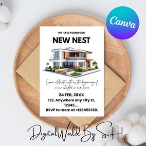 Editable House Warming Invitation, House Warming Party, Modern, Minimalist, Printable or Text Invite, Digital, House Party Invite, Canva