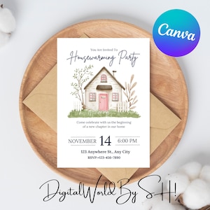 New Home Party Invitation Card Template | Editable, Printable, Digital Housewarming Party Invite | First House Party | New Nest Party