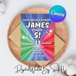 Kids Birthday Invitation • Custom Birthday Invitation • 1st Birthday Invitation • Girls Birthday Invitation • Boys Birthday Invitation