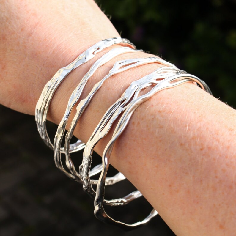 Silver Stacking Bangles Argentium Sterling Silver Bangle Etsy