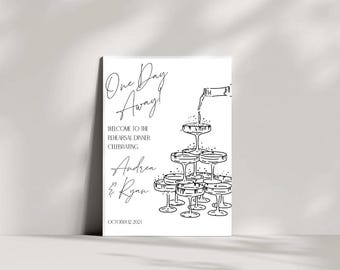 Champagne Tower Rehearsal Dinner Sign