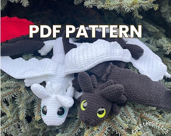 Nightshade the Fury Dragon Crochet Pattern (downloadable PDF)