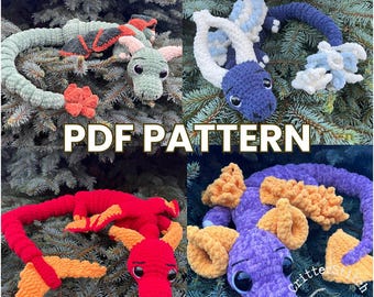 PATRÓN de crochet Archie el dragón articulado (PDF descargable)