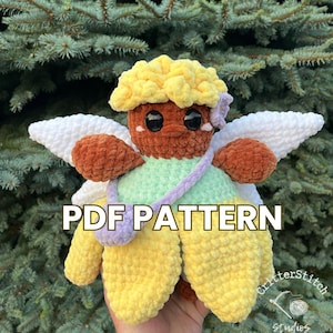 Piper the Petal Pixie Padrão de crochê LOW SEW (PDF para download)