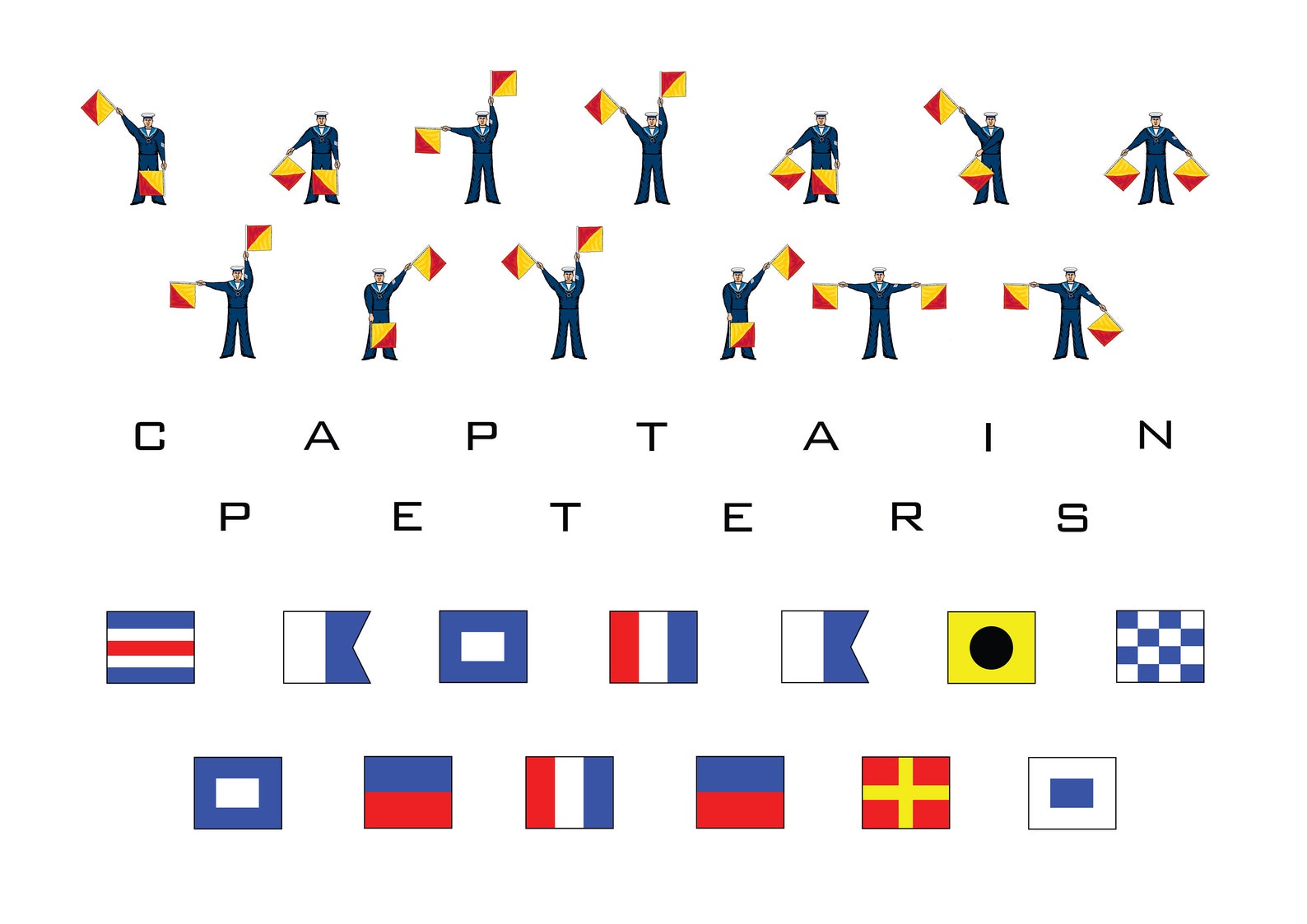 Personalised Signal Flags and Semaphore Flags Name Print Etsy