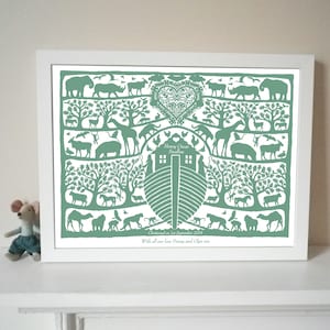 Personalisierte Taufe oder neues Baby Noahs Arche Print