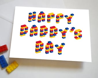 Daddy's Day Building Brick Card