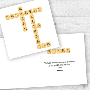 Personalised Scrabble Birthday Card