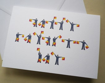 Fathers Day Semaphore Flags Card