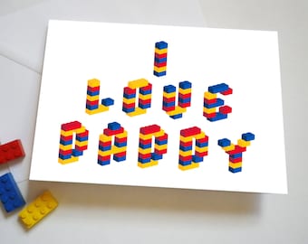 Personalised Building Brick Father's Day or Birthday Card