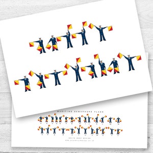 Happy Birthday Semaphore Flags Card