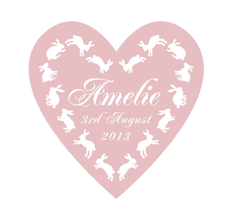 Personalised Mounted Baby's Name Heart Print image 4