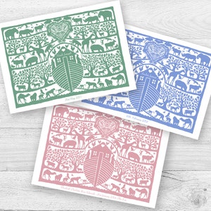 Personalised Noah's Ark New Baby Card