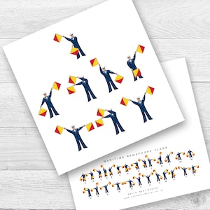 I Love You Semaphore Flags Card
