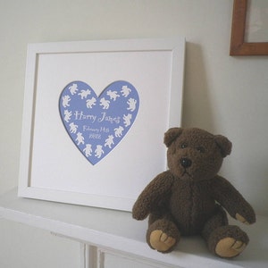Personalised Mounted Baby's Name Heart Print image 1