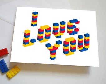 Valentine's Day or Birthday Building Brick Card
