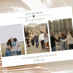 Photographe Photos de famille Modèle de chèque-cadeau, Séance photo, Carte-cadeau, Familles, Photographie, Canva, Parents avec enfant