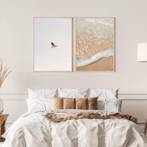 North Sea Poster Seagull Wave, Maritime Wall Picture Boho Style, Sea, Coastal Decoration Set, Beach, Sylt, Bedroom, Digital, Download, Print, DIY