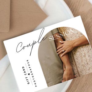 Couple Photos Gift Voucher Template, Photographer, Photoshoot, Couple, Photography Gift Certificate, Canva, Engagement, Anniversary, Baby