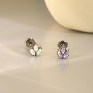 Unieke opaal titanium lip stud kraakbeen oorlel oorbellen 16G Medusa/Monroe tragus piercingsieraden