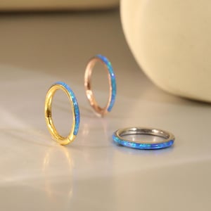 20G 18G 16G blue opal nose ring nose hoop cartilage nose ring piercing surgical steel piercing ring opal
