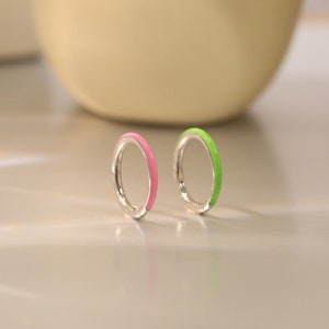 Neusring 16G lichtgevende neusring septumring roze/groen kraakbeen neusring chirurgisch staal