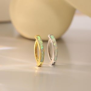 14G White Opal Belly Button Buckle Surgical Steel Belly Button Barbell Piercing Rivet Reverse Belly Button Buckle Piercing Jewelry G23