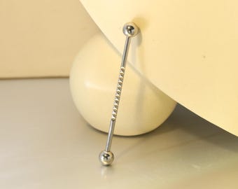 Pyramid  Industrial Piercing Jewelry Cartilage Earring Scaffold Piercing Tiny End  Straight Barbell Piercing Body Piercing Jewelry 38mm