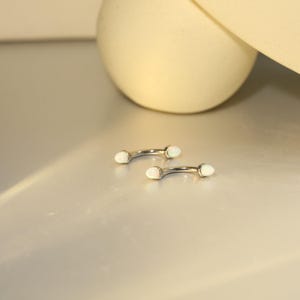 Bullet-shaped Opal Eyebrow Ring Curved Barbell Eyebrow Piercing Cartilage Piercing  Minimalist Earring 16G G23 Titanium
