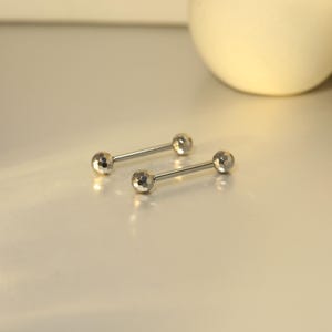 Nipple Piercing Jewelry Tongue Rings Straight Nipple Internally Threaded Nipple Jewelry G23 Titanium 14G Bridge Piercing Jewelry