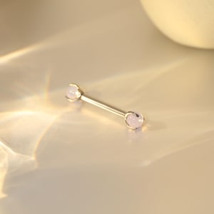 Pink Imitation Jade Shield Nipple Rings Internally Threaded Barbell Tongue Piercing Bridge Piercing Jewelry G23 Solid Titanium
