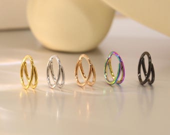 Beautiful unique double open nose ring nose ring piercing jewelry cartilage piercing jewelry 16G 18G 20G