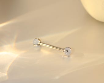 Blue Imitation Jade Shield Nipple Rings Internally Threaded Barbell Tongue Piercing Bridge Piercing Jewelry G23 Solid Titanium