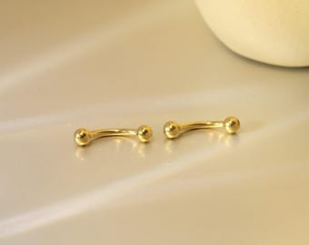 Simplicity Eyebrow Piercing Curved Barbell & Labret Stud Minimalist Earring Lip Barbell Cartilage Piercing Jewelry G23 Titanium