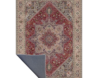Roter Persischer Chenille Teppich: Traditionelles Orientalisches Design