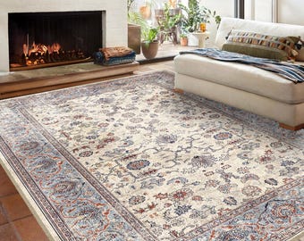 Faded Turkish Vintage Rug - Soft Traditional Carpet, Distressed Bohemian Area Rug