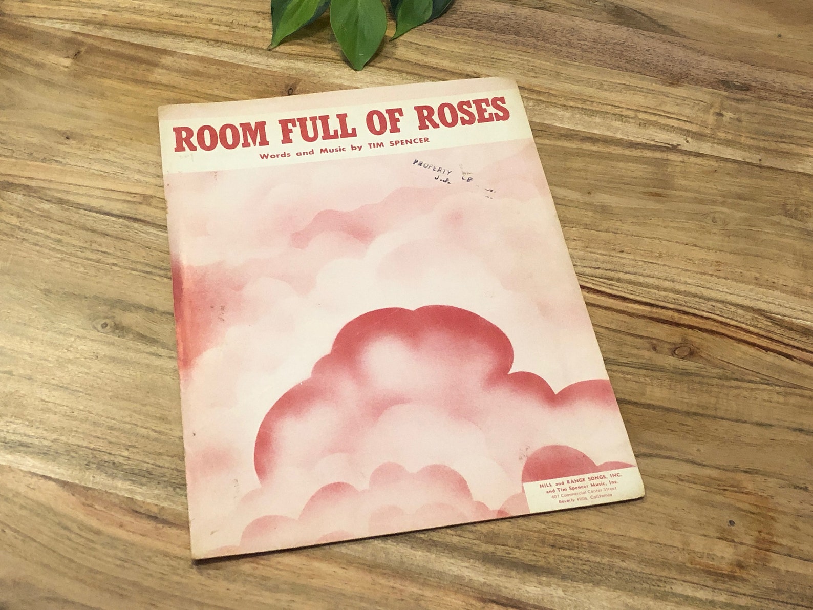 Room Full of Roses Song 1949 Vintage Sheet Music Piano Book Etsy