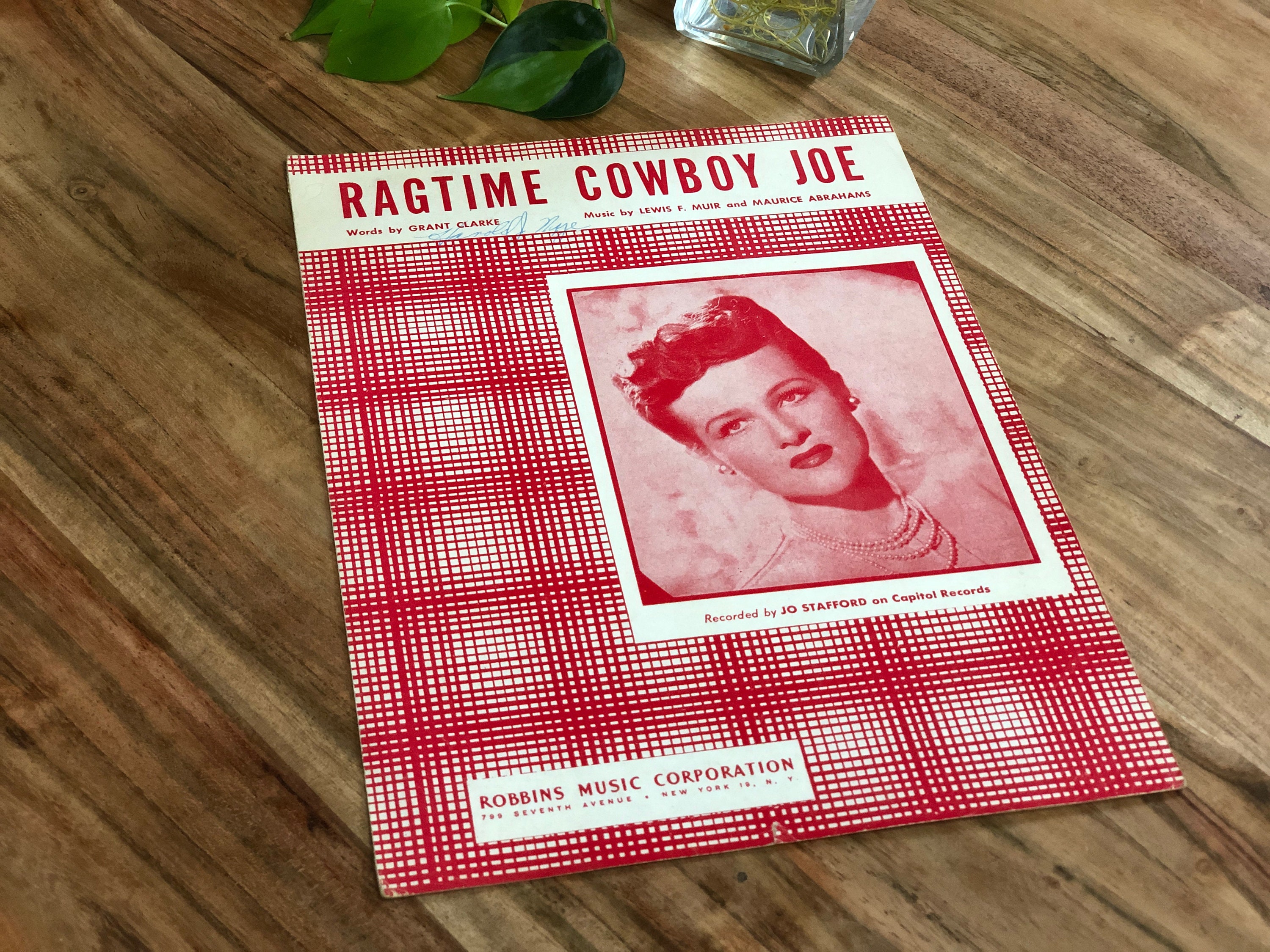 Ragtime Cowboy Joe Song Clarke Muir Abrahams Jo Stafford | Etsy