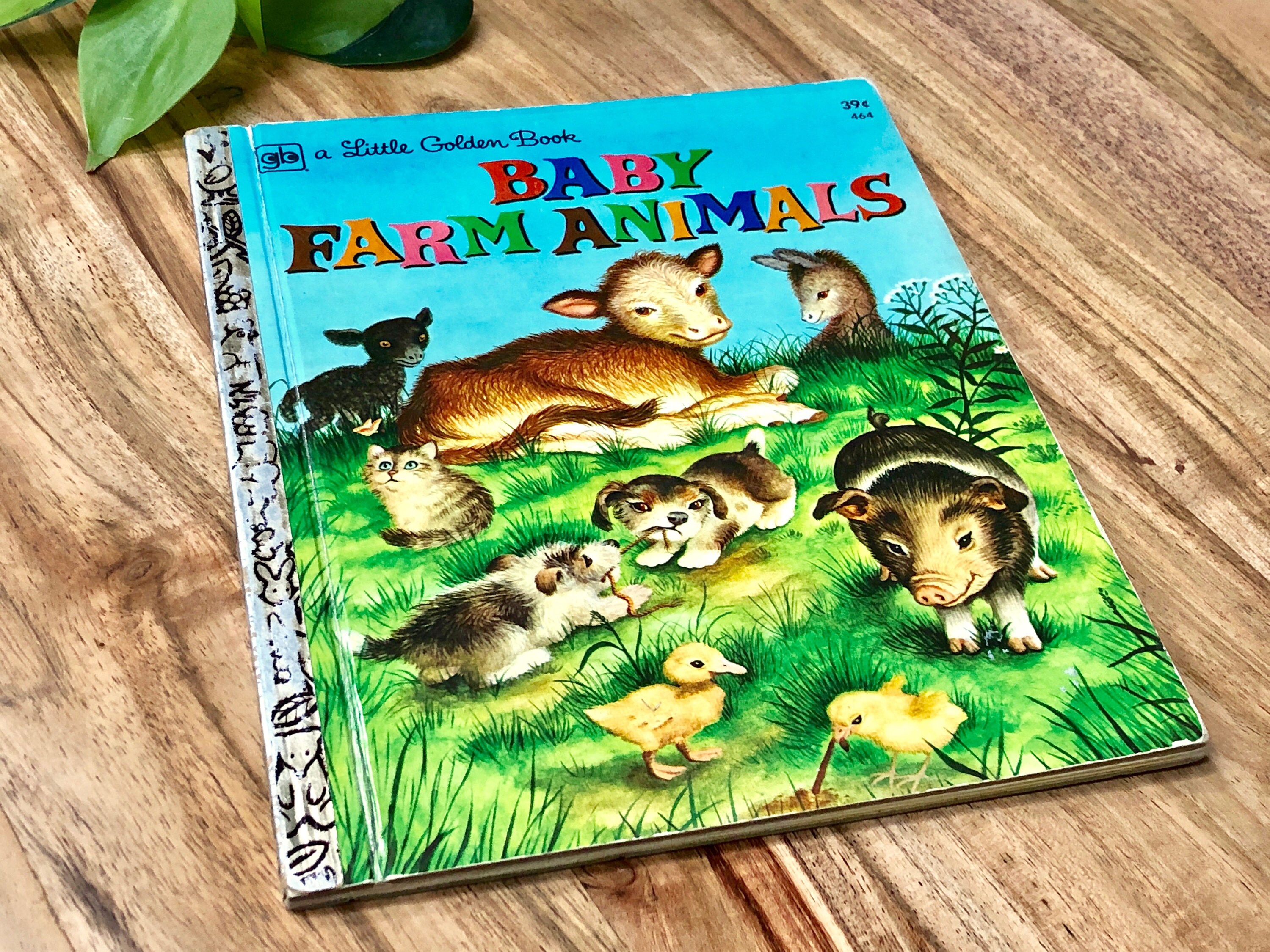 Baby Farm Animals Book Vintage Distressed Golden Book 1973 Etsy