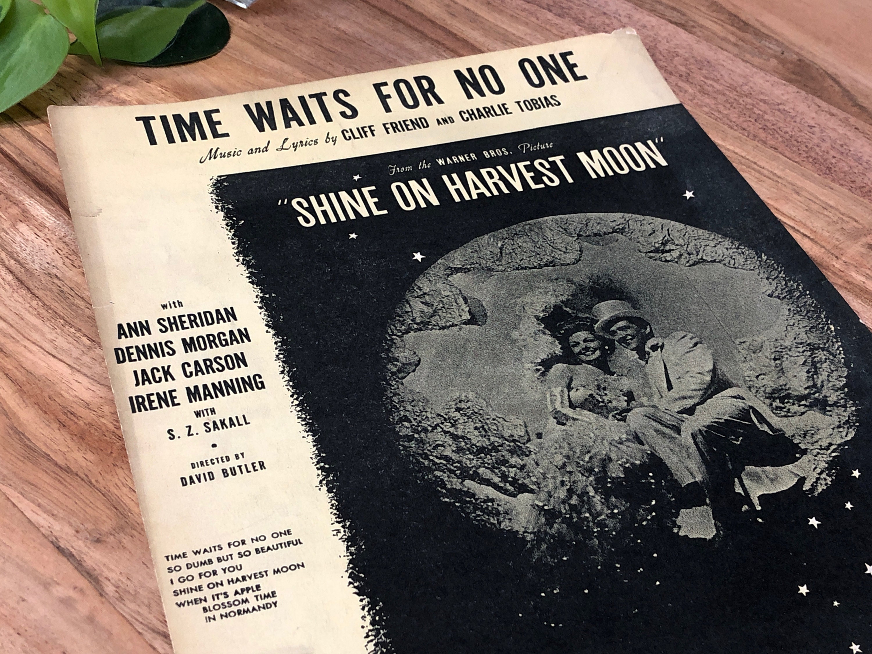 Time Waits For No One Sheet Music 1944 Vintage Cliff Friend Etsy