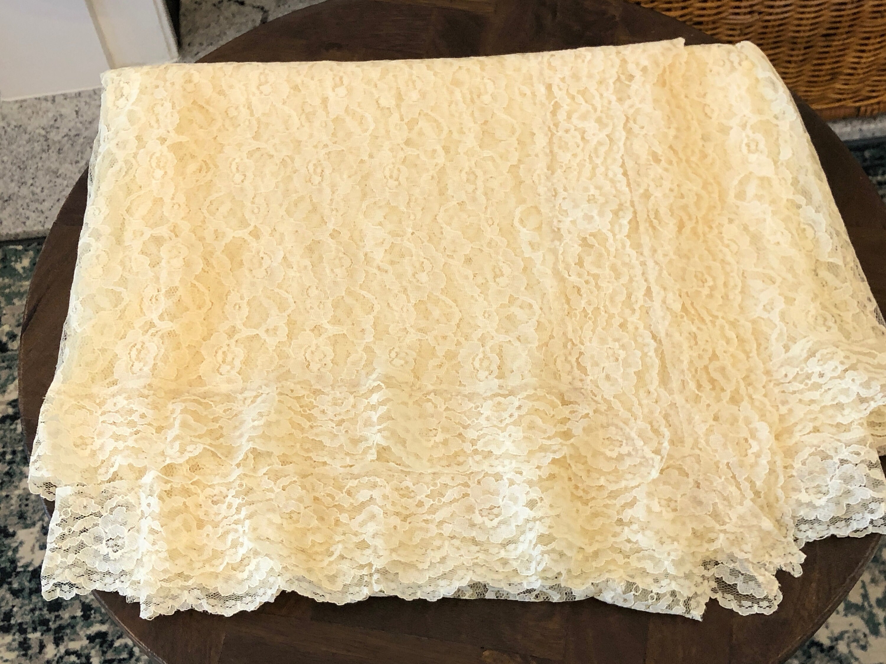 Lace Tablecloth Cream Table Linens Rectangular Handmade Etsy