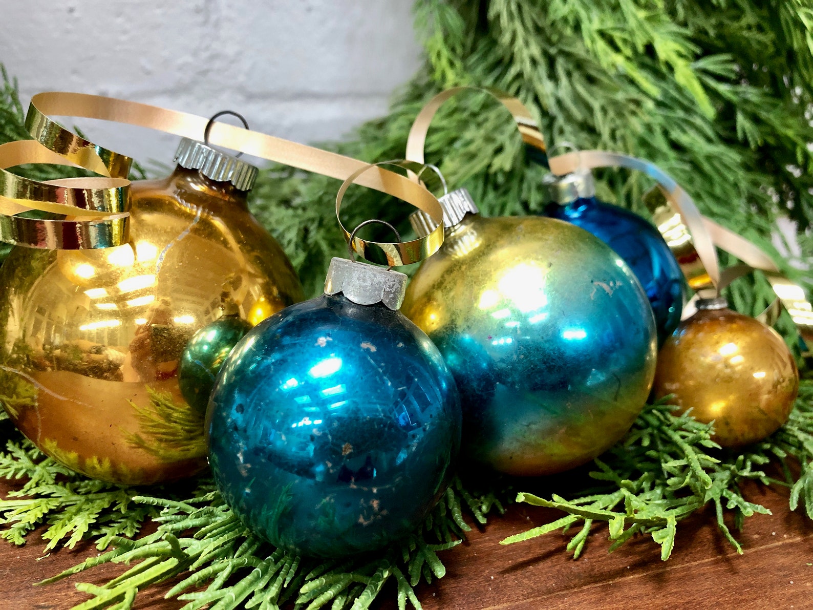Blue And Gold Christmas Ornaments 