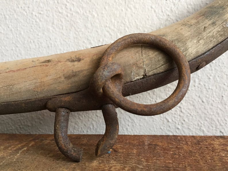 Farm Salvage Horse Harness Hames Farm Tool Wood Iron Rings Etsy