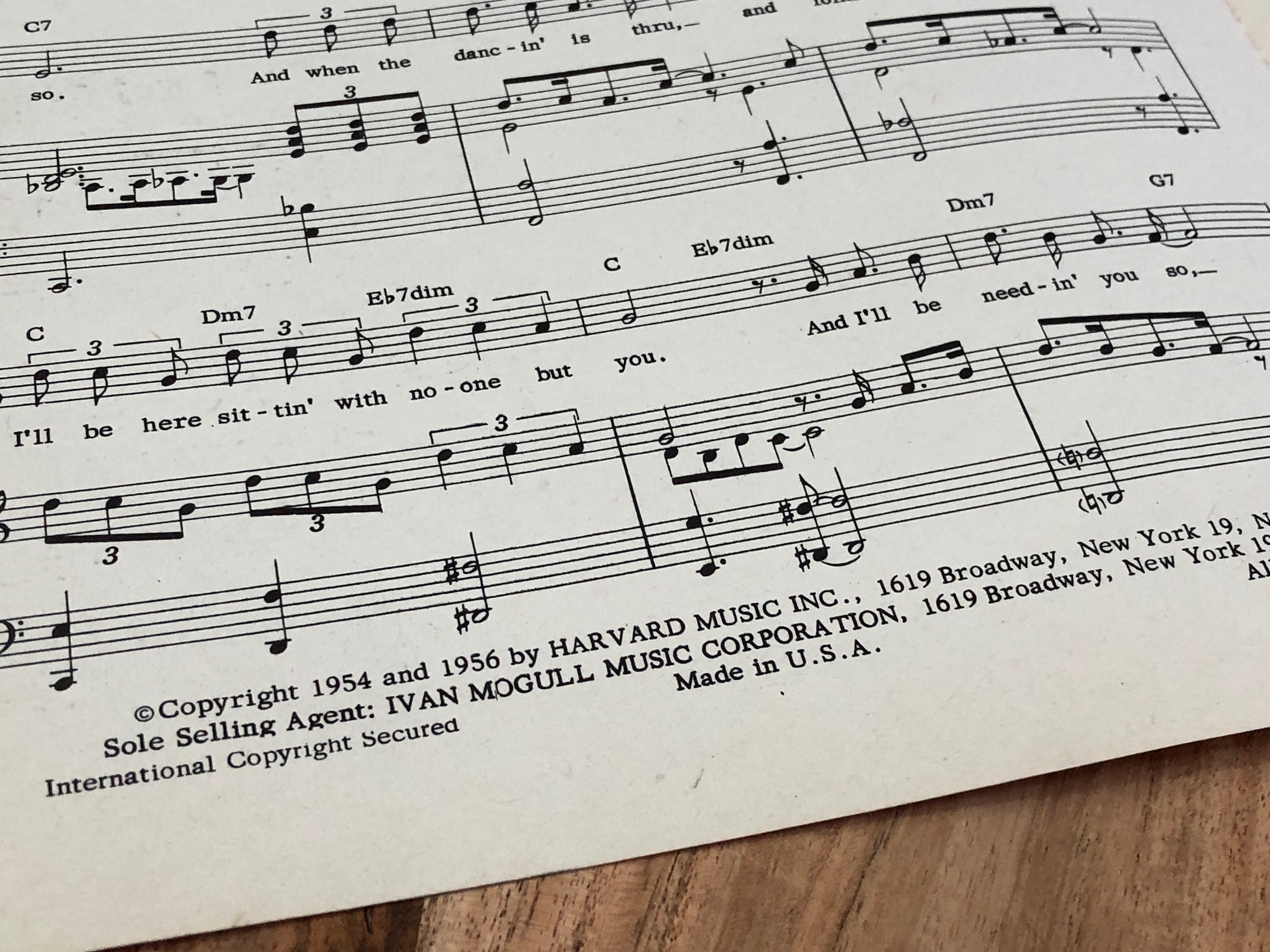 After the Lights Go Down Song 1956 Vintage Sheet Music Piano Etsy