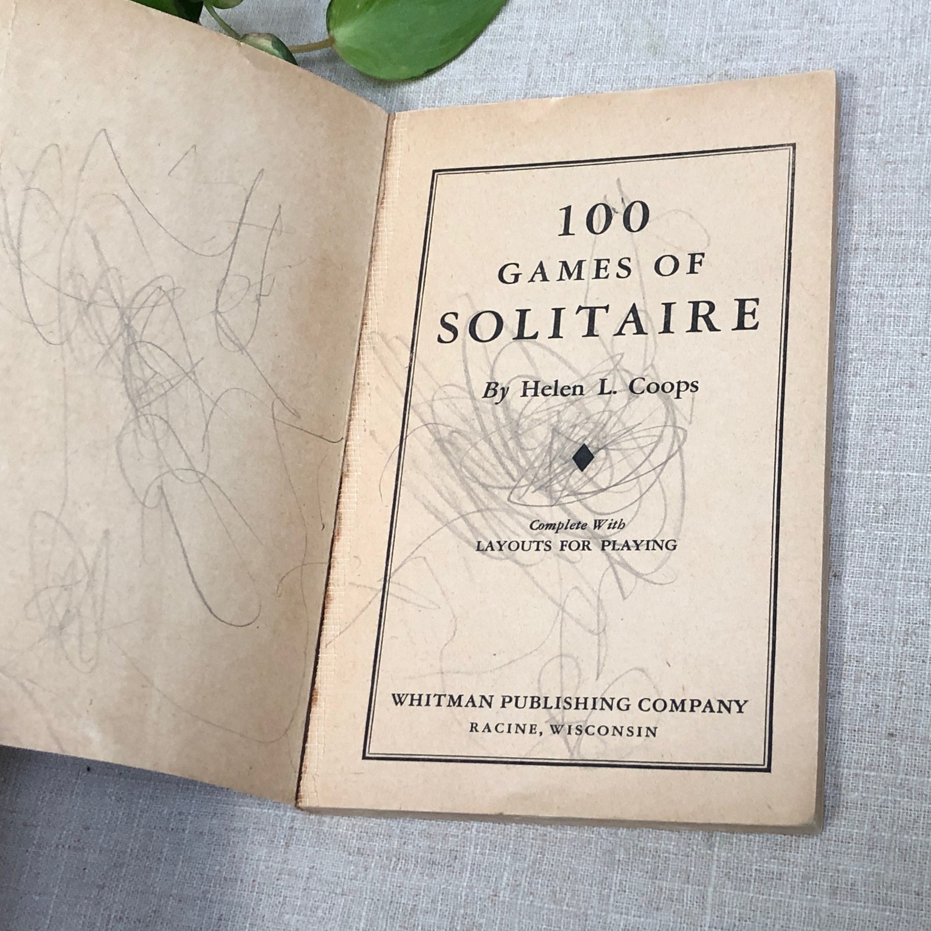 Solitaire Book 100 Games of Solitaire Playing Cards Book Etsy