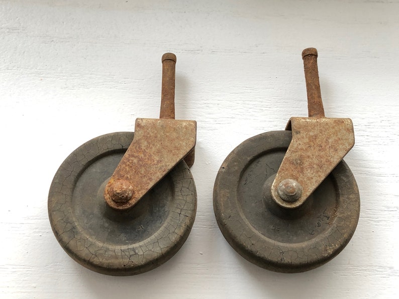 Wheel Caster Vintage Distressed Rustic Industrial Farmhouse Etsy