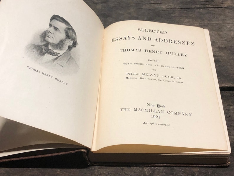 Thomas Henry Huxley Book Antique Vintage Distressed Brown Etsy