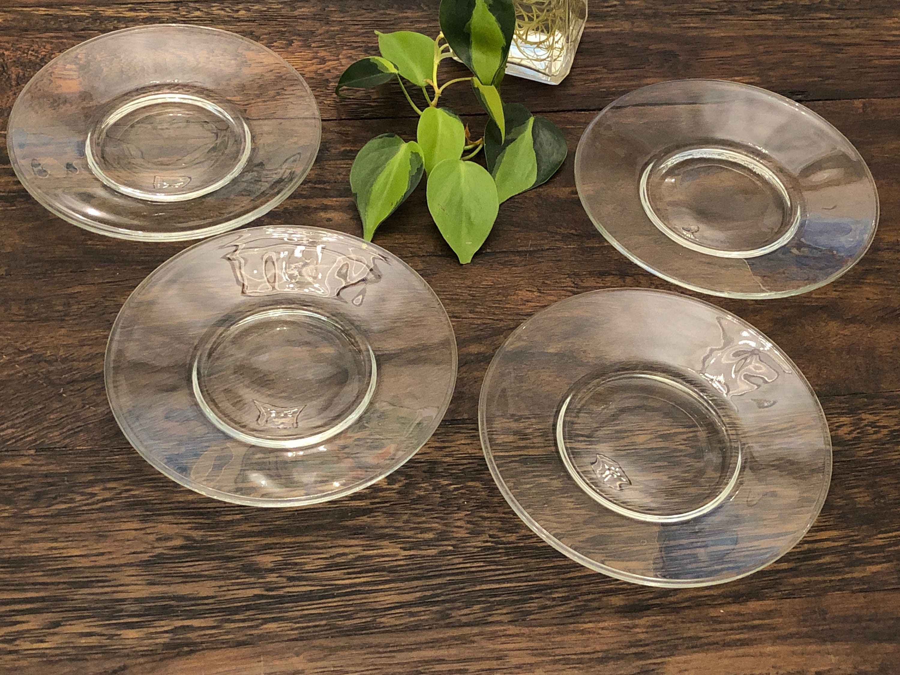 Glass Saucer Plates Set of 4 Small Side Plates Bread Plate Etsy