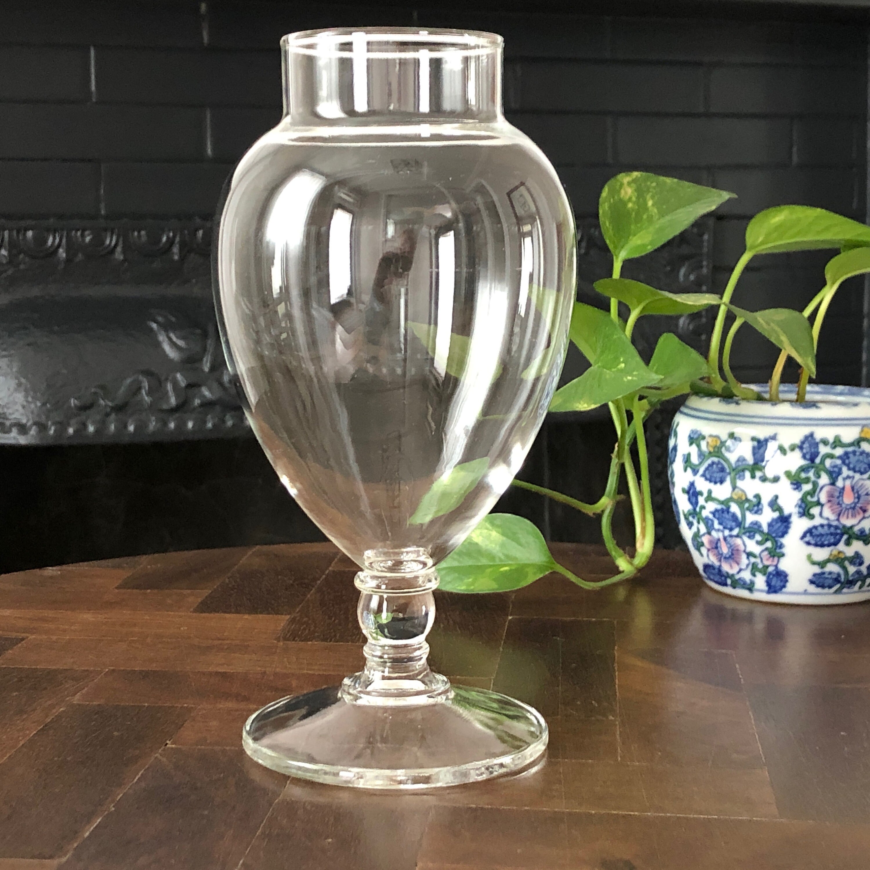 Apothecary Jar Pedestal Jar Tall Glass Storage Large Container Etsy