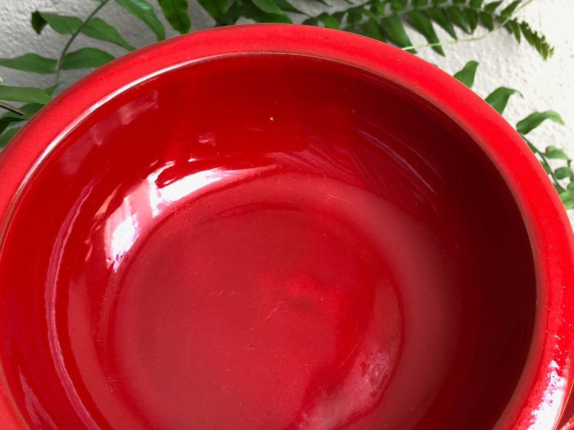 Red Bowls Set of 2 Vintage Pier 1 Imports Stoneware Made in Etsy